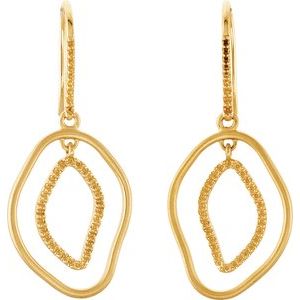 14K Yellow Gold Right Open Silhouette Earring Mounting – image 2