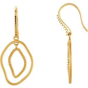 14K Yellow Gold Right Open Silhouette Earring Mounting