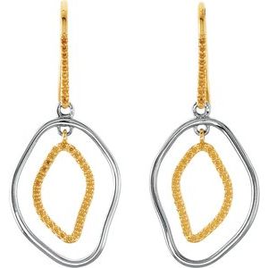 14K Yellow/White Gold Left Open Silhouette Earring Mounting – image 2