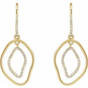 14K Yellow Gold 3/8 CTW Natural Diamond Dangle Earrings
