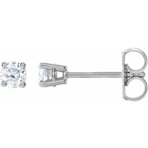 Sterling Silver 1/8 CTW Lab-Grown Diamond Earrings