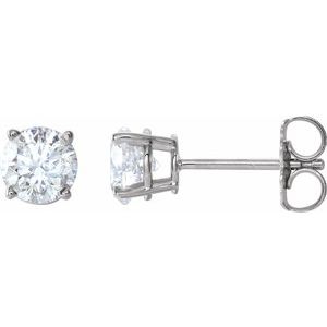 14K White Gold 4 mm Natural White Sapphire Earrings