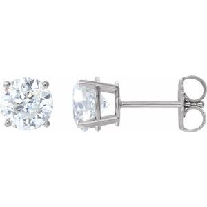 14K White Gold 6 mm Stuller Lab-Grown Moissanite Earrings