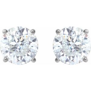 14K White Gold 6 mm Stuller Lab-Grown Moissanite Earrings – image 2