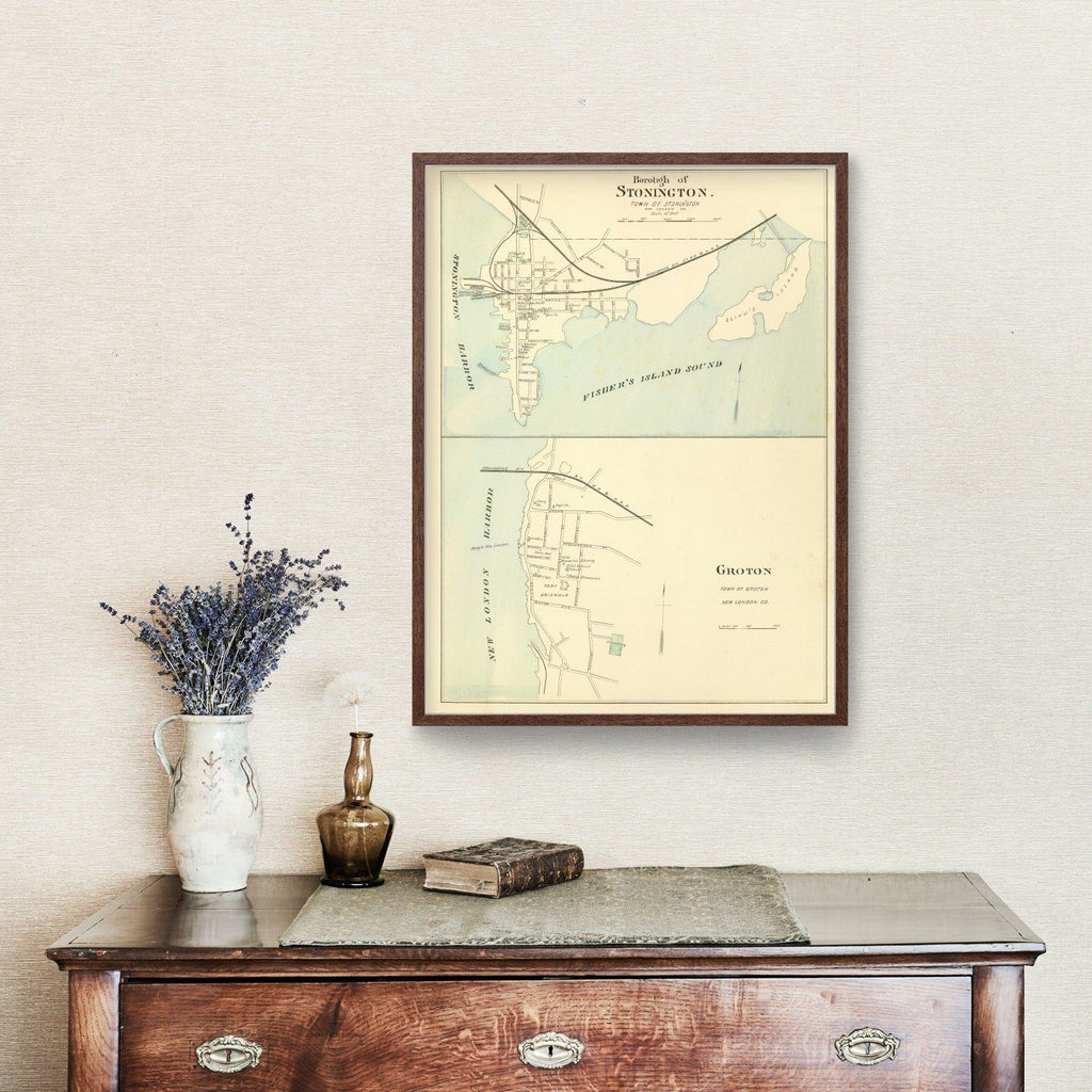 Vintage Map of Groton, Connecticut 1893