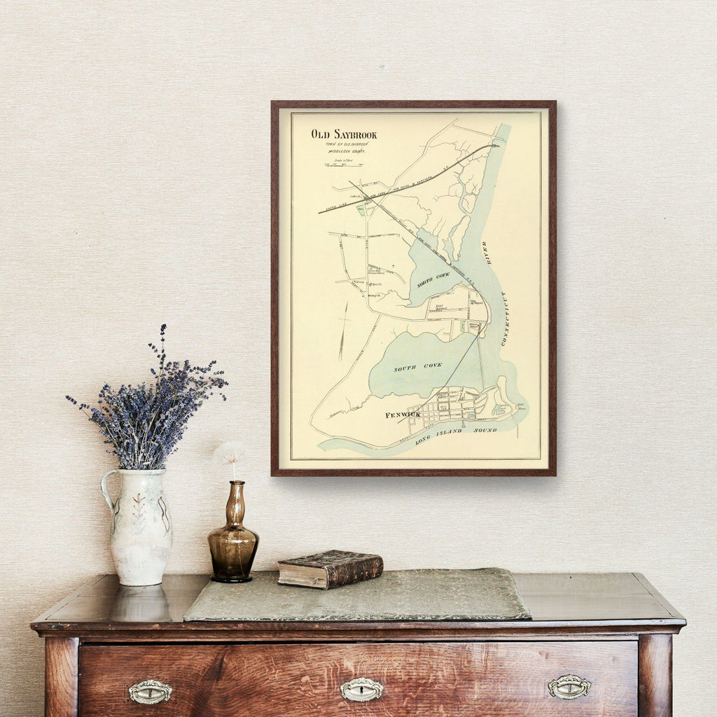 Vintage Map of Old Saybrook, Connecticut 1893