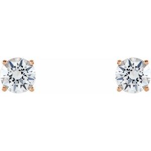 14K Rose 6 mm Stuller Lab-Grown Moissanite Earrings