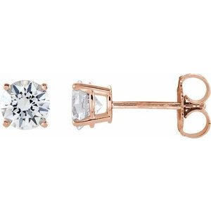 14K Rose Gold 6 mm Stuller Lab-Grown Moissanite Earrings