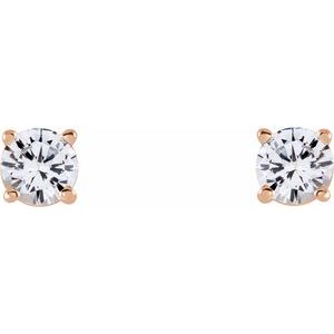 14K Rose Gold 4 mm Stuller Lab-Grown Moissanite Earrings – image 2
