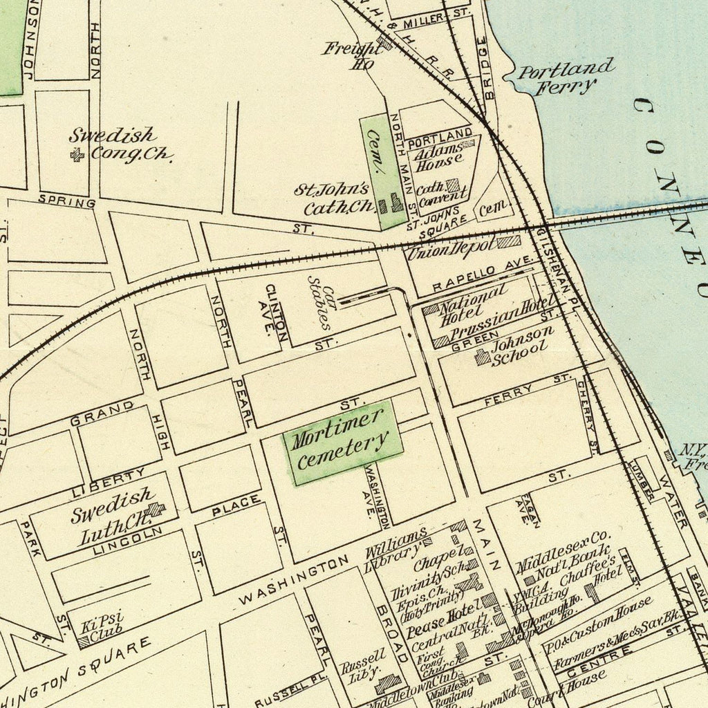 Vintage Map of Clinton, Connecticut 1893