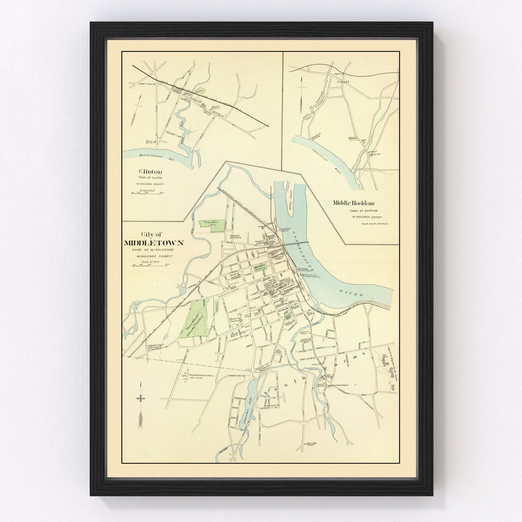 Vintage Map of Clinton, Connecticut 1893