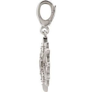14K White Gold Accented Vintage-Inspired Charm/Pendant Mounting – image 2