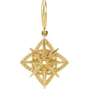 14K Yellow Gold Vintage-Inspired Charm/Pendant Mounting