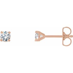 14K Rose Gold 1/8 CTW Lab-Grown Diamond Stud Earrings