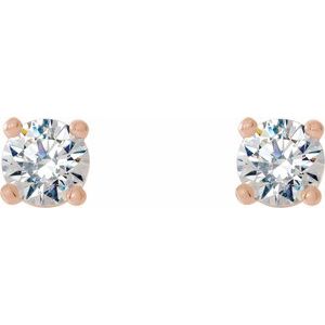 14K Rose Gold 1/5 CTW Lab-Grown Diamond 4-Prong Stud Earrings – image 2