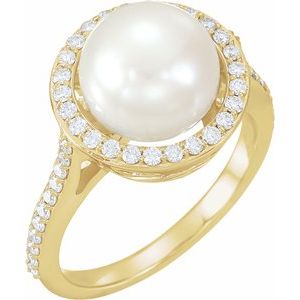 Halo-Style Pearl Ring