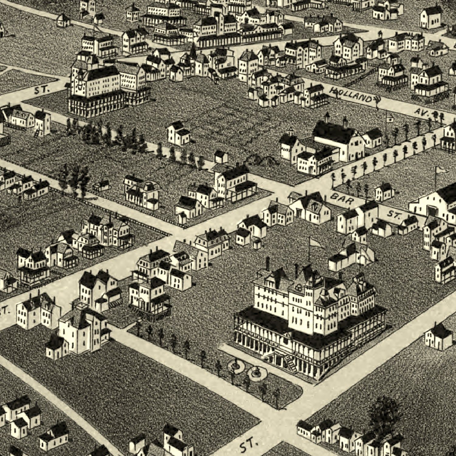 Vintage Map of Bar Harbor, Maine 1886