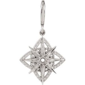 14K White Gold Vintage-Inspired Charm/Pendant Mounting
