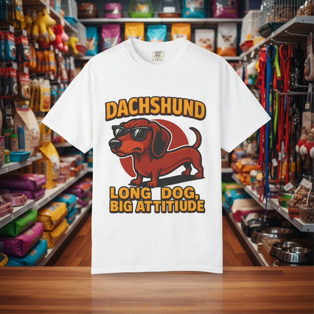 Dachshund T-Shirt - "Long Dog, Big Attitude" Graphic Tee