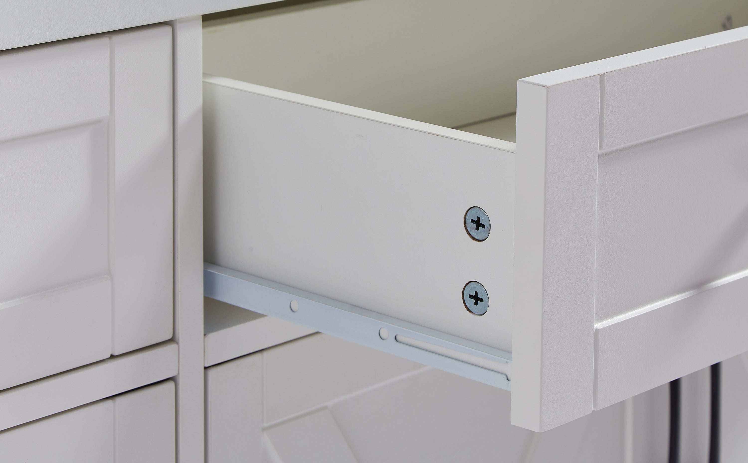 TV Cabinet Set Multifunctional TV Wall, One TV Cabinet and Two Sideboards for Living Room, White,  108.7''L x 15''W x 68''H.