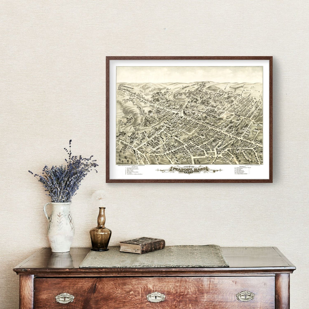 Vintage Map of Peabody, Massachusetts 1877