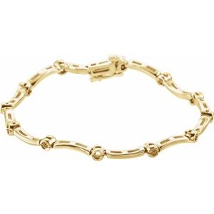 14K Yellow Gold 2.25 mm Round Line 7" Bracelet Mounting