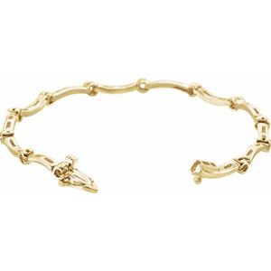 14K Yellow Gold 2.25 mm Round Line 7" Bracelet Mounting – image 2