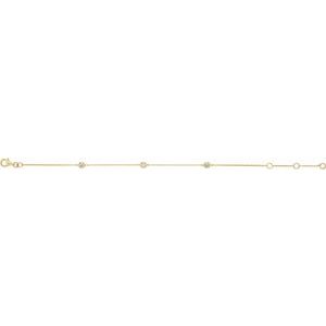 14K Yellow Gold 1/6 CTW Natural Diamond Bezel-Set 3-Station 5 1/2-7" Bracelet