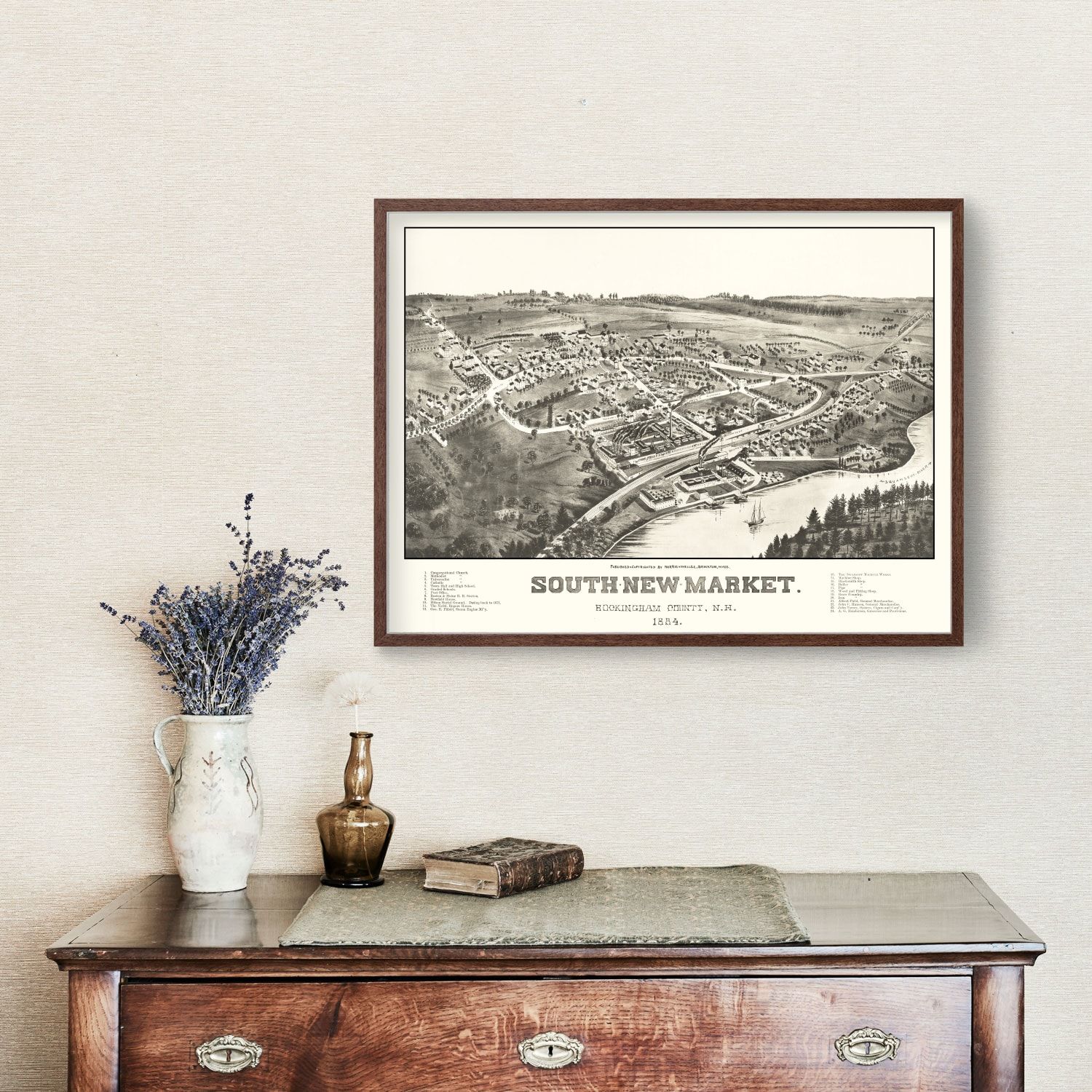 Vintage Map of South New Market, New Hampshire 1884