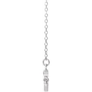 Sterling Silver Lab-Grown Ruby Sideways Cross 16-18" Necklace