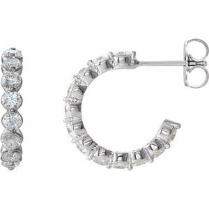 Platinum 2.2 mm Round 14.5 mm Hoop Earring Mounting – image 3