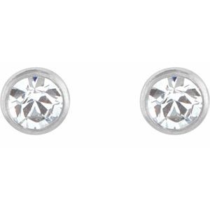 Titanium Imitation White Cubic Zirconia Inverness® Piercing Earrings