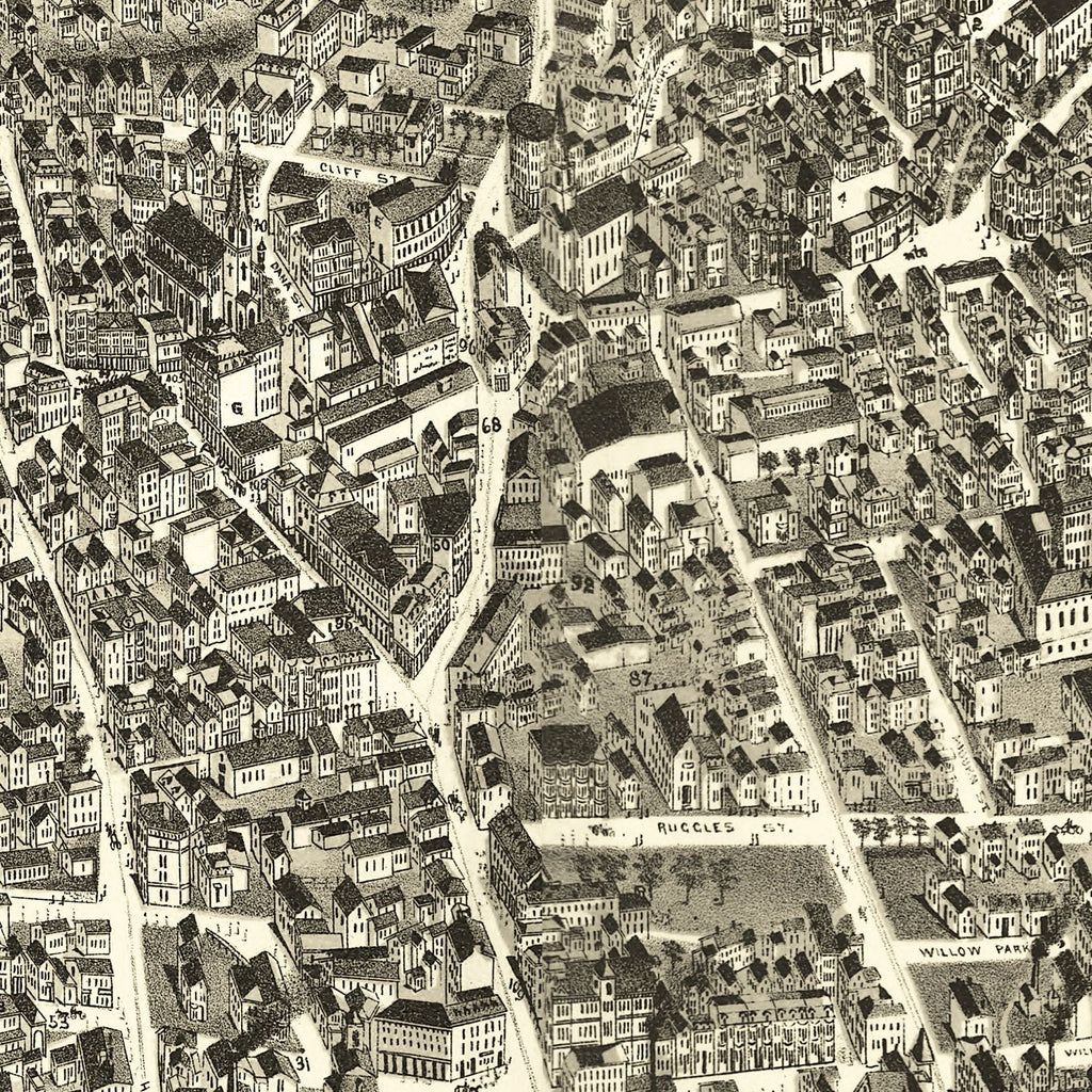Vintage Map of Boston Highlands, Massachusetts 1888
