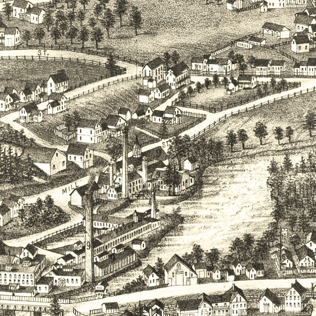 Vintage Map of Pepperell, Massachusetts 1886