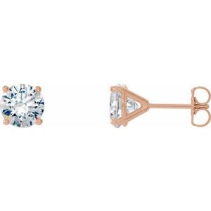 14K Rose Gold 2 CTW Lab-Grown Diamond 4-Prong Stud Earrings