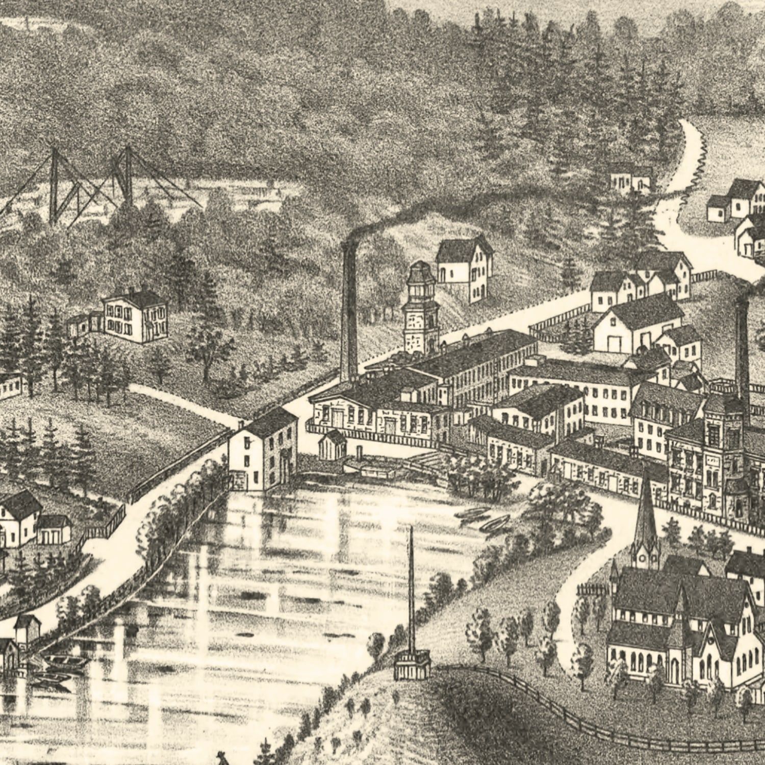 Vintage Map of Graniteville, Massachusetts 1886