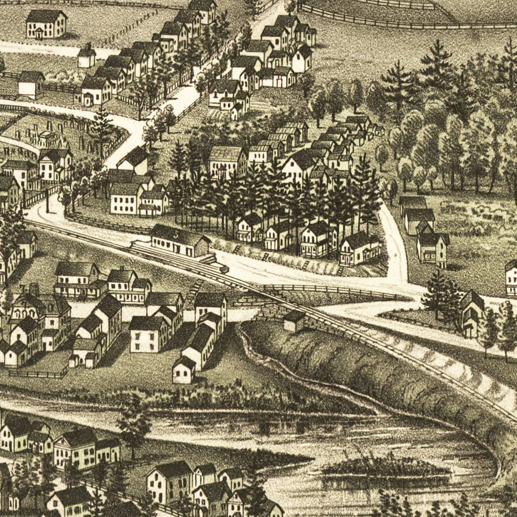 Vintage Map of Haydenville, Massachusetts 1886