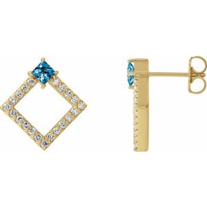 Sterling Silver Accented Geometric Earring Mounting
