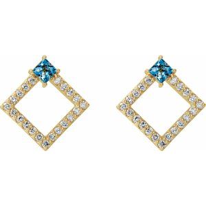 14K Rose Gold Natural Tanzanite & 1/3 CTW Natural Diamond Earrings – image 5