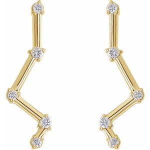 14K White Gold Constellation Left Ear Climber Mounting – image 4