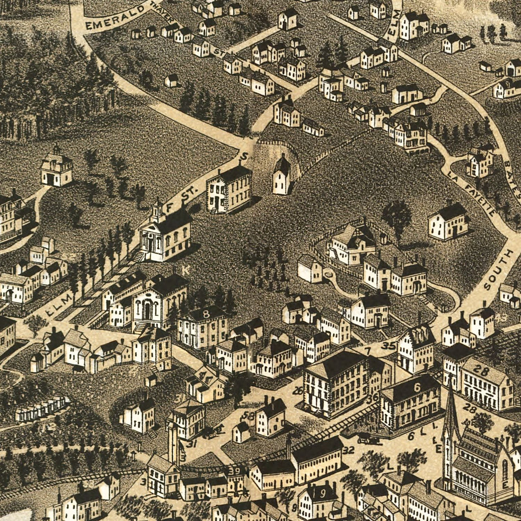 Vintage Map of Hingham, Massachusetts 1885