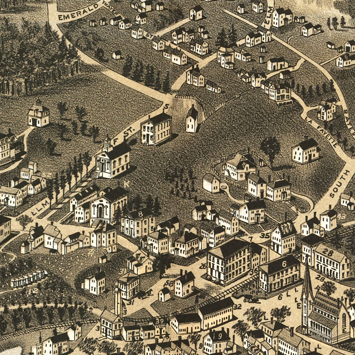 Vintage Map of Hingham, Massachusetts 1885
