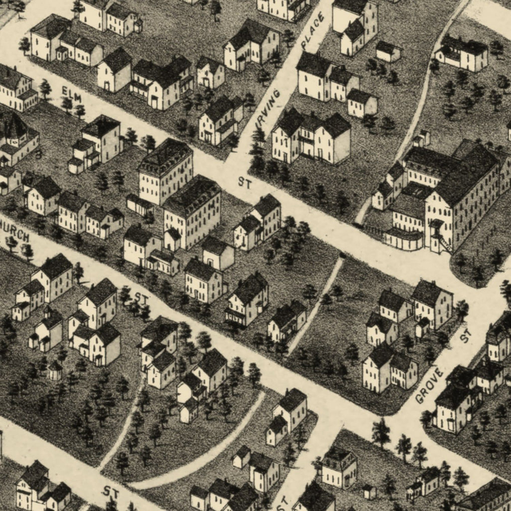 Vintage Map of Holliston, Massachusetts 1878