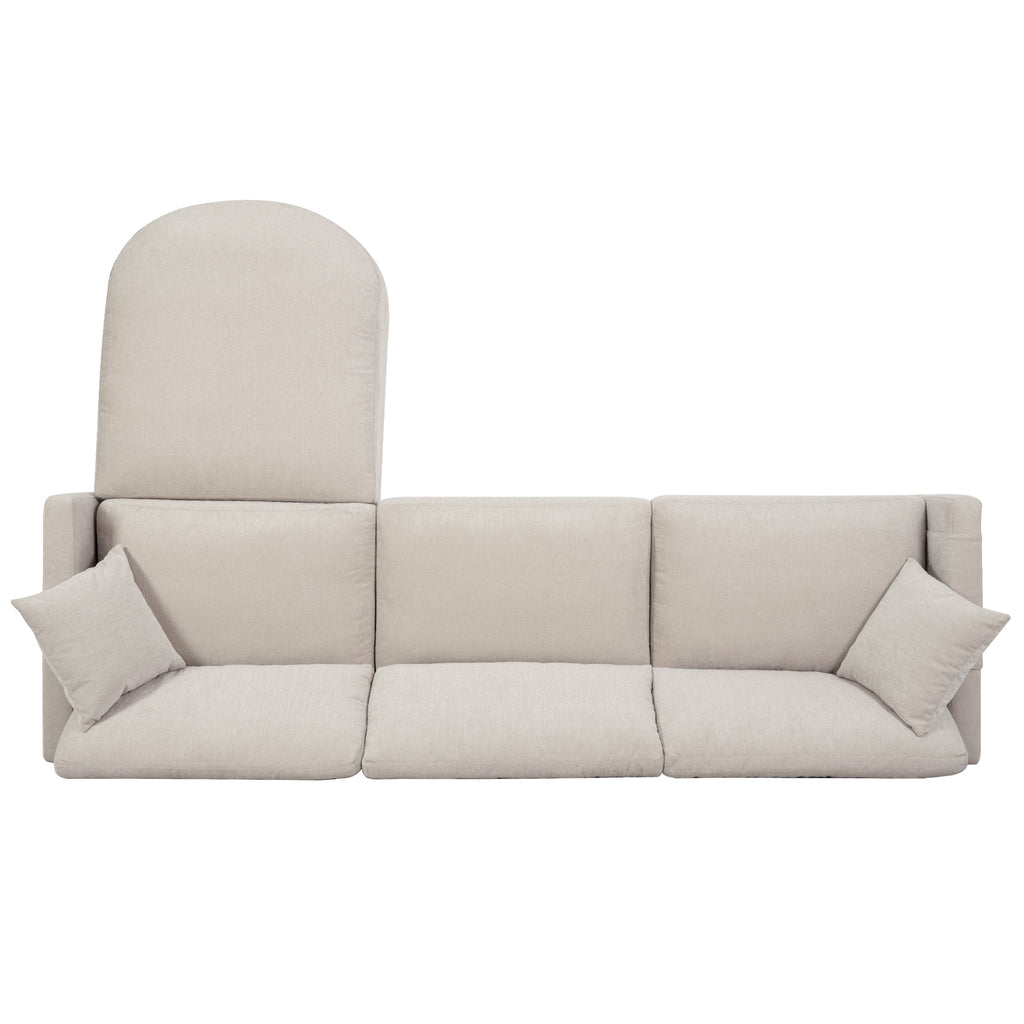 107.87'Sectional Sofa Couch With 1 Ottoman,Seat Cushion and Back Cushion Removable