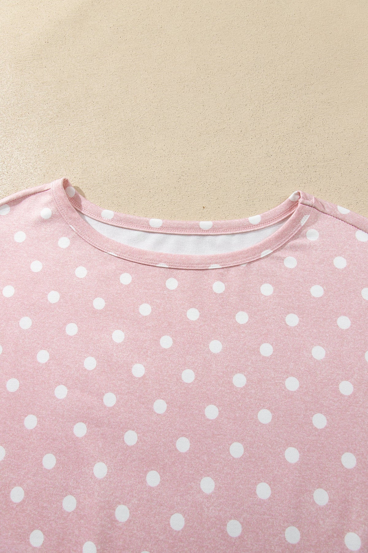 Polka Dot Long Sleeve Top & Drawstring Shorts Set