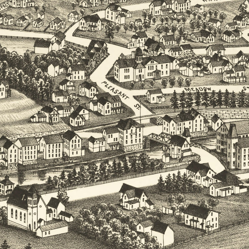 Vintage Map of Housatonic, Massachusetts 1890
