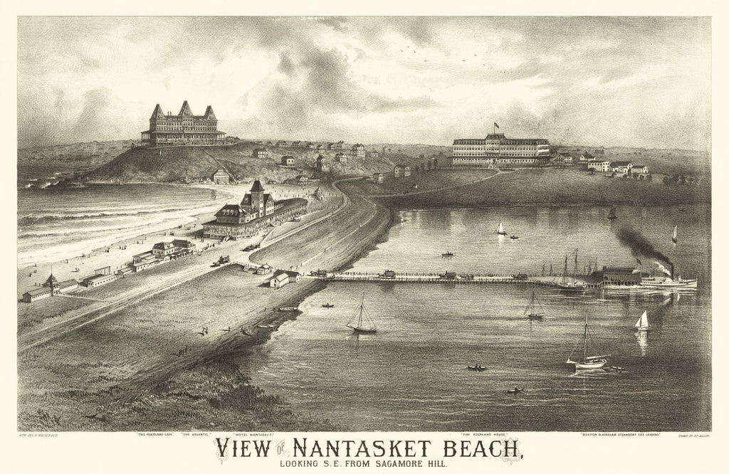 Vintage Map of Nantasket Beach, Massachusetts 1879