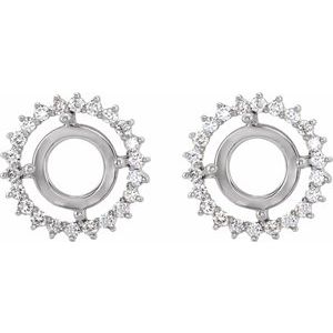 14K White Gold 6 mm Round 1/5 CTW Natural Diamond Semi-Set Earrings – image 2