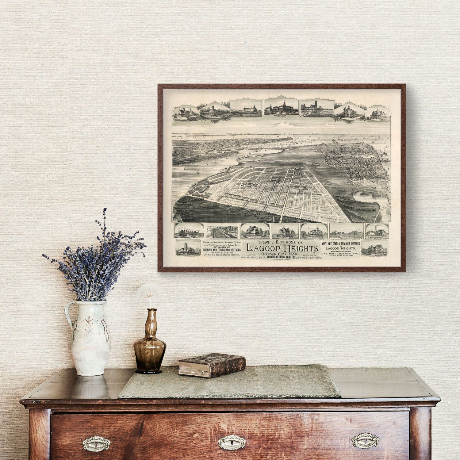 Vintage Map of Lagoon Heights, Massachusetts 1880