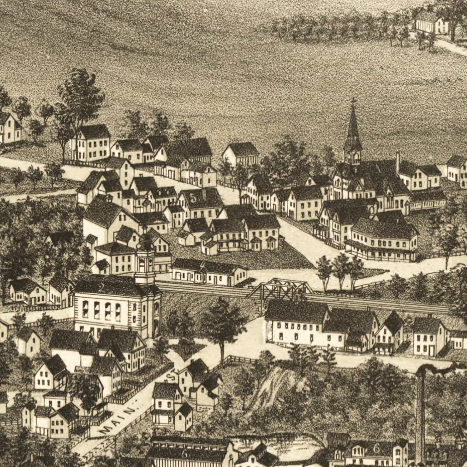 Vintage Map of North Leominster, Massachusetts 1887